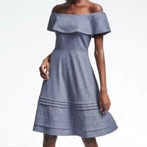 Banana Republic Off Shoulder Chambray Dress
